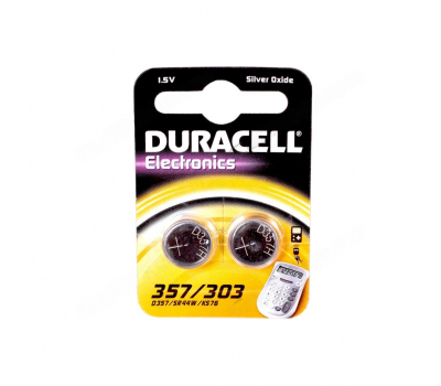 Батарейка часовая DURACELL 357/303 SR44 BL-2 Батарейка часовая DURACELL 357/303 SR44 BL-2