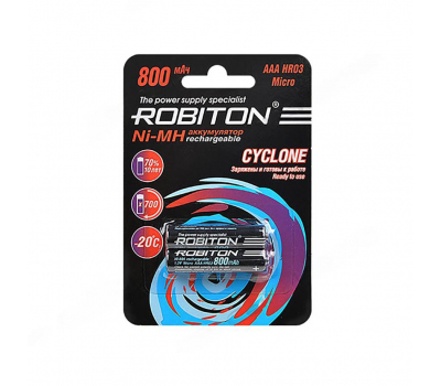 Аккумулятор ROBITON CYCLONE RTU800MHAAA AAА/HR03 800mah BL-2 Аккумулятор ROBITON CYCLONE RTU800MHAAA AAА/HR03 800mah BL-2