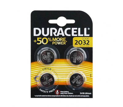 Батарейка литиевая DURACELL CR2032 BL-4 Батарейка литиевая DURACELL CR2032 BL-4