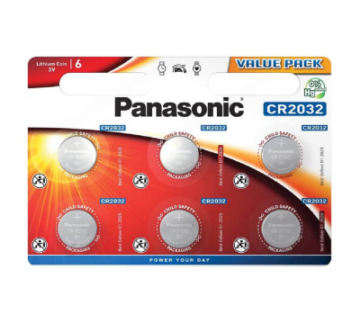 Батарейка литиевая PANASONIC CR2032 BL-6 Батарейка литиевая PANASONIC CR2032 BL-6