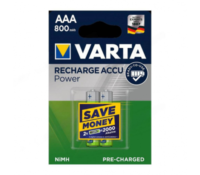 Аккумулятор VARTA RECHARGE ACCU Power HR03 NiMH 800mAh BL-2