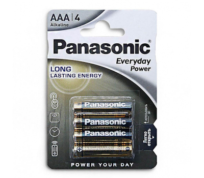 Батарейка алкалиновая PANASONIC Everyday Power LR03 BL-4 Батарейка алкалиновая PANASONIC Everyday Power LR03 BL-4