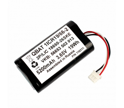 Аккумуляторная сборка QBAT 1ICR19/66-2 3.6В 5200мАч (VKB 56653 502 013) Аккумуляторная сборка QBAT 1ICR19/66-2 3.6В 5200мАч (VKB 56653 502 013)
