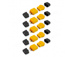 Комплект разъемов XT60H-M + XT60H-F с изоляторами (5+5)