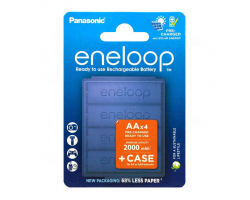 Аккумулятор Panasonic Eneloop Pro AA 2000mAh BL-4 + футляр (BK-3MCDE/4CP+case)