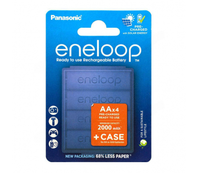 Аккумулятор Panasonic Eneloop Pro AA 2000mAh BL-4 + футляр (BK-3MCDE/4CP+case) Аккумулятор Panasonic Eneloop Pro AA 2000mAh BL-4 + футляр (BK-3MCDE/4CP+case)