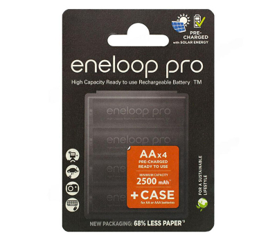 Аккумулятор Panasonic Eneloop Pro AA 2500mAh BL-4 + футляр (BK-3HCDEC4BE) Аккумулятор Panasonic Eneloop Pro AA 2500mAh BL-4 + футляр (BK-3HCDEC4BE)