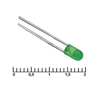 Светодиод: 3 mm green 30 mCd   20