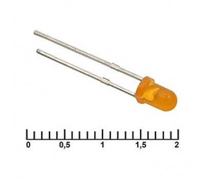 Светодиод: 3 mm orange  30 mCd   20