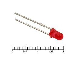 Светодиод: 3 mm red 30 mCd   20                              