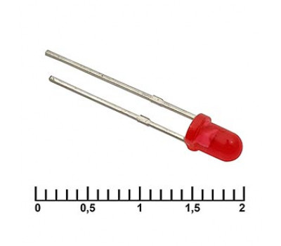 Светодиод: 3 mm red 30 mCd   20
