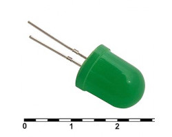 Светодиод: 10 mm green 30 mCd   20                           