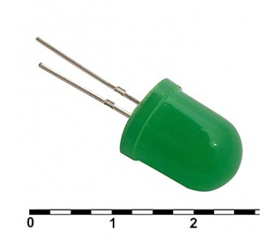 Светодиод: 10 mm green 30 mCd   20