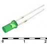 Светодиод: 3x3 CYL green diff 50mcd 2,1v                     