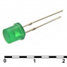 Светодиод: 5x5 CYL green 30 mcd 2,1v                         