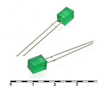 Светодиод: FL 5x5 green 30mcd 2,1v