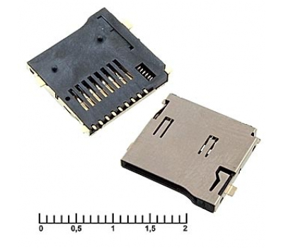 Держатель карт: micro-SD SMD 9pin ejector Держатель карт: micro-SD SMD 9pin ejector