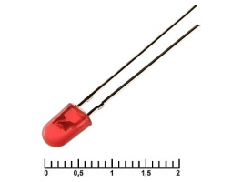 Светодиод: 5 oval red 1400mcd 2,2v                           