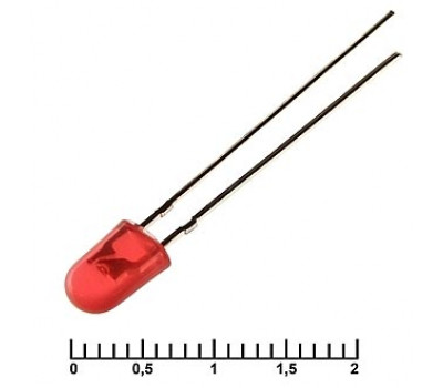 Светодиод: 5 oval red 1400mcd 2,2v