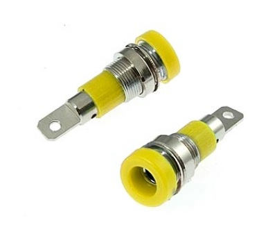 Клемма: ZP009 4mm Panel-mount Socket,YELLOW Клемма: ZP009 4mm Panel-mount Socket,YELLOW