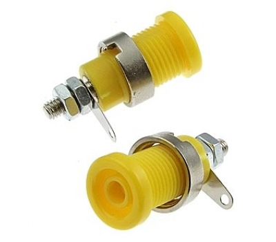 Клемма: ZP012 4mm Panel-mount Socket,YELLOW Клемма: ZP012 4mm Panel-mount Socket,YELLOW