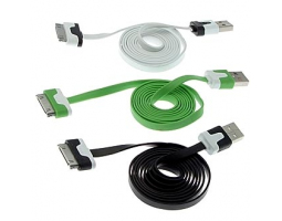 Шнур для мобильных устройств: USB to iPhone 4 flat 1m                           