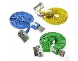 Шнур для мобильных устройств: USB to iPhone 4 flat 1m (LED)                     