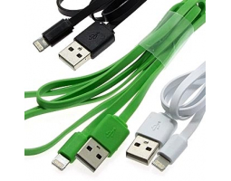 Шнур для мобильных устройств: USB to iPhone 5 flat 1m                           