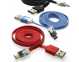 Шнур для мобильных устройств: USB to Micro USB flat 1m (LED)                    