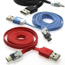Шнур для мобильных устройств: USB to Micro USB flat 1m (LED)                    