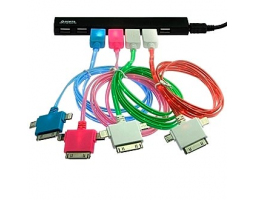 Шнур для мобильных устройств: MicroUSB/iphone 4/5 Flat Light 1m                 