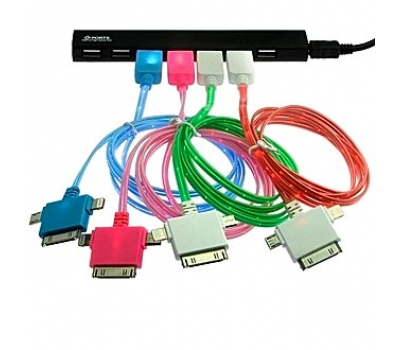 Шнур для мобильных устройств: MicroUSB/iphone 4/5 Flat Light 1m