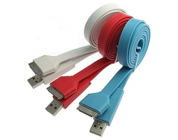 Шнур для мобильных устройств: USB to iPhone 4 big flat 1m                       