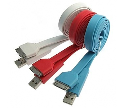 Шнур для мобильных устройств: USB to iPhone 4 big flat 1m