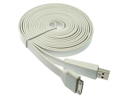 Шнур для мобильных устройств: USB to iPhone 4 big Flat 3m                       