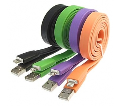 Шнур для мобильных устройств: USB to iPhone 5 big flat 1m
