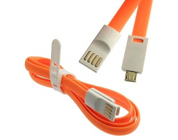 Шнур для мобильных устройств: USB to MicroUSB Magnet Flat 1m                    