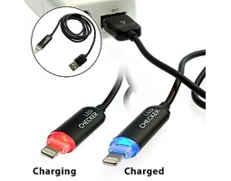 Шнур для мобильных устройств: USB to iPhone 5 Red/Blue LED cheker               