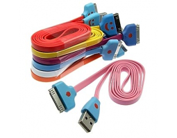 Шнур для мобильных устройств: USB to iPhone4 Flat Flash smile 1m                
