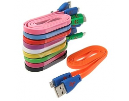 Шнур для мобильных устройств: USB to iPhone5 Flat Flash smile 1m                
