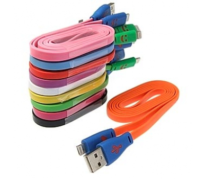 Шнур для мобильных устройств: USB to iPhone5 Flat Flash smile 1m