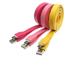 Шнур для мобильных устройств: USB to Micro USB big flat 1m                      