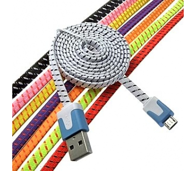 Шнур для мобильных устройств: USB to Micro USB flat braid 1m