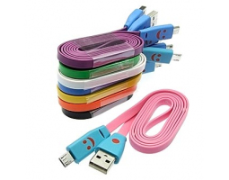 Шнур для мобильных устройств: USB to MicroUSB Flat Flash Smile 1m               