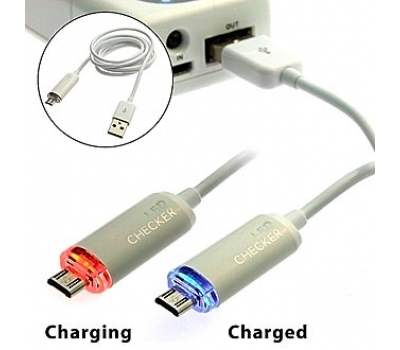 Шнур для мобильных устройств: USB to MicroUSB Red/Blue LED cheker