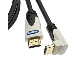 Шнур интерфейсный: HDMI to HDMI 90* 1.4v OFC 3m                      
