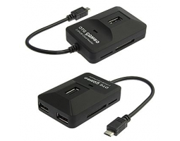 USB разветвитель и адаптер: USB OTG card reader adapter 5in1                  