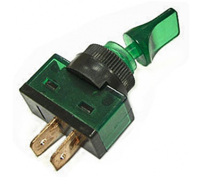 Тумблер: ASW-14-101 on-off 2P зеленый Тумблер: ASW-14-101 on-off 2P зеленый