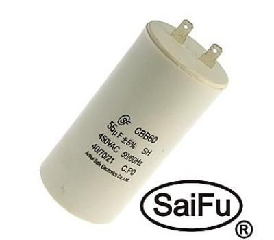 Конденсатор: CBB60  55uF  450V (SAIFU)
