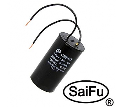 Конденсатор: CBB60  10uF  630V WIRE (SAIFU)